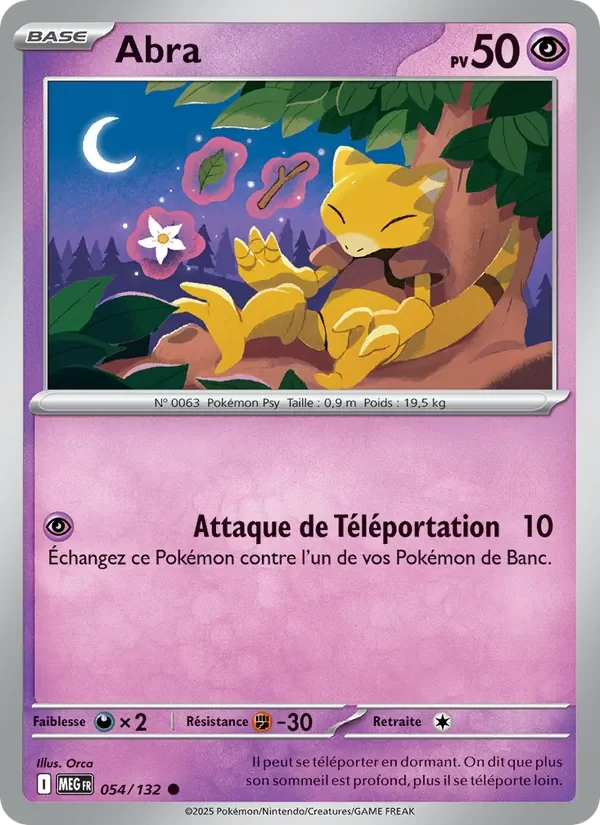 Carte Pokémon Abra 054/132 — Méga-Évolution