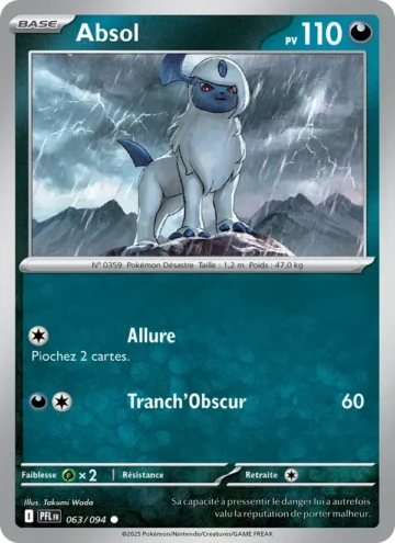 Carte Pokémon Absol 063/094, extension Flammes Fantasmagoriques