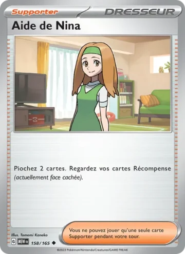 Carte Pokémon Aide de Nina 158/165, extension 151