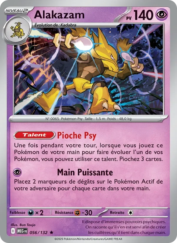 Carte Pokémon Alakazam 056/132 — Méga-Évolution