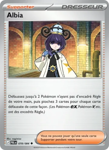 Carte Pokémon Albia 078/084, extension Nuit Noire