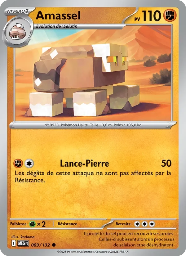 Carte Pokémon Amassel 083/132 — Méga-Évolution