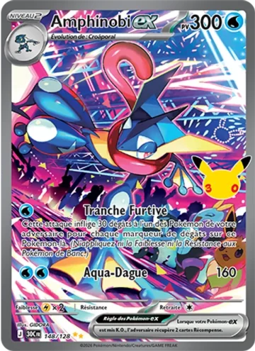 Carte Pokémon Amphinobi-ex 148/128, extension Pokémon 30e Anniversaire
