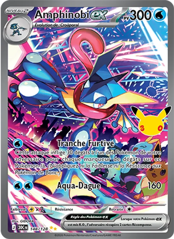 Carte Pokémon Amphinobi-ex 148/128 du set 30e Anniversaire