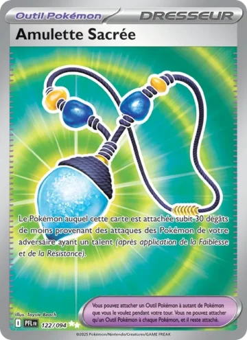 Carte Pokémon Amulette Sacrée 122/094, extension Flammes Fantasmagoriques