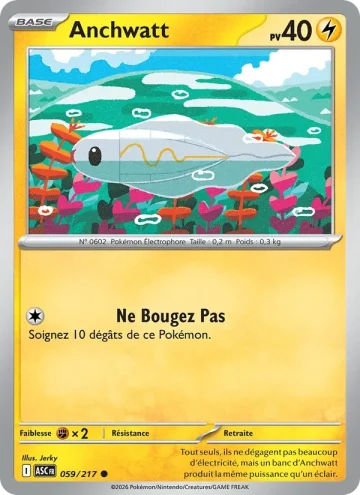 Carte Pokémon Anchwatt 059/217, extension Héros Transcendants