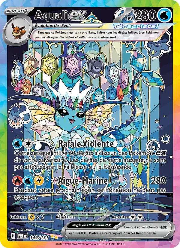 Carte Pokémon Aquali-ex 149/131 — Évolutions Prismatiques