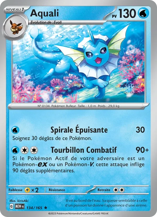 Carte Pokémon Aquali 134/165 — 151