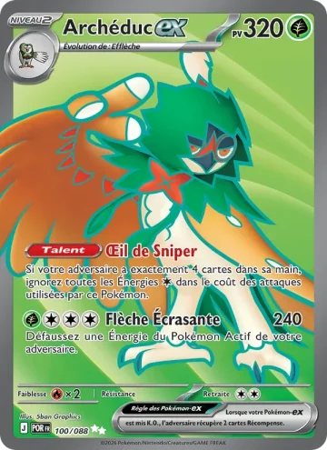 Carte Pokémon Archéduc-ex 100/088, extension Équilibre Parfait