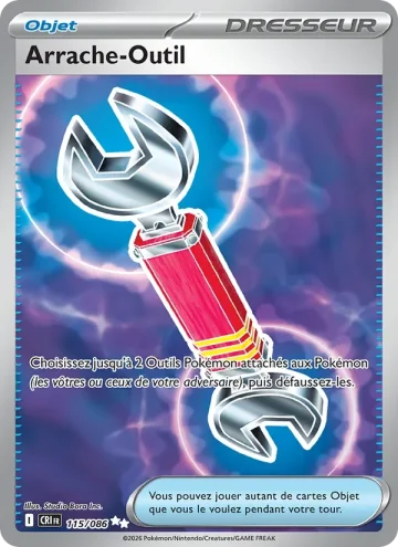 Carte Pokémon Arrache-Outil 115/086, extension Chaos Ascendant