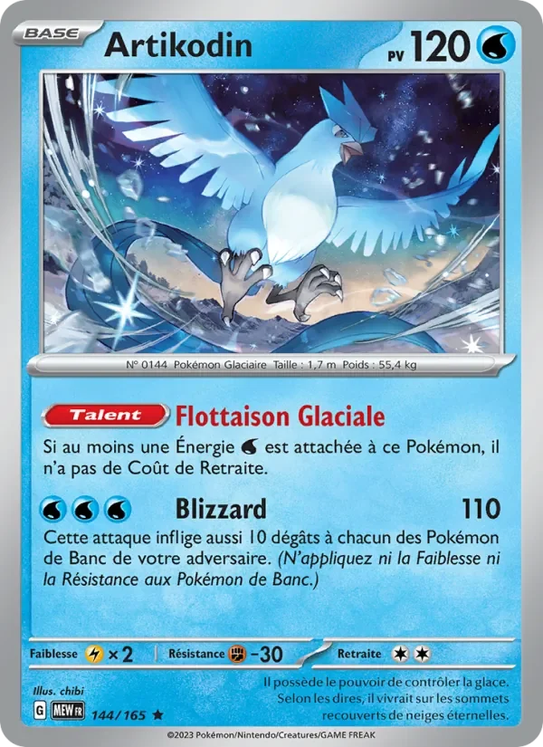 Carte Pokémon Artikodin 144/165 — 151