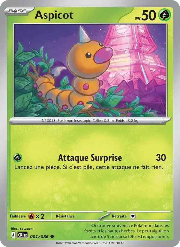 Carte Pokémon Aspicot 001/122 — Chaos Ascendant