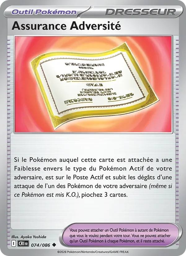 Carte Pokémon Assurance Adversité 074/122 — Chaos Ascendant