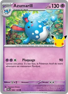 Carte Pokémon Azumarill 068/128 du set 30e Anniversaire