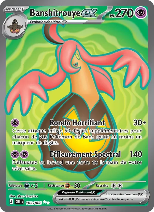 Carte Pokémon Banshitrouye-ex 102/122 — Chaos Ascendant