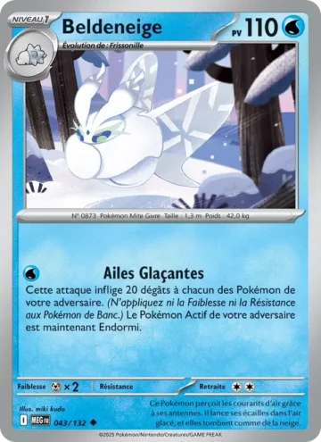 Carte Pokémon Beldeneige 043/132, extension Méga-Évolution