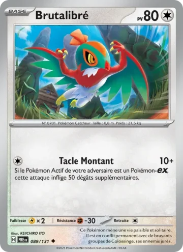 Carte Pokémon Brutalibré 089/131, extension Évolutions Prismatiques