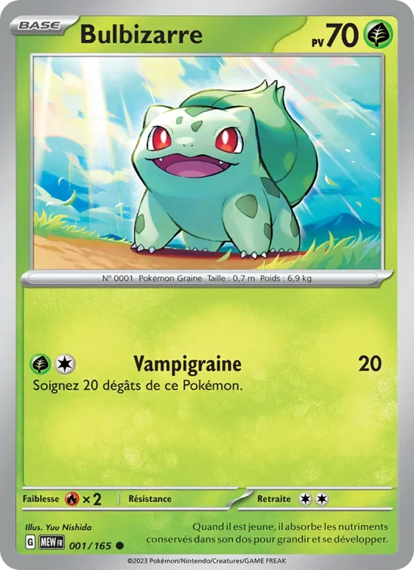Carte Pokémon Bulbizarre 001/165 — 151