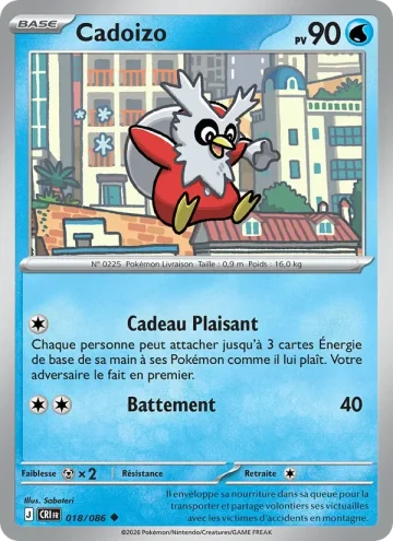 Carte Pokémon Cadoizo 018/086, extension Chaos Ascendant