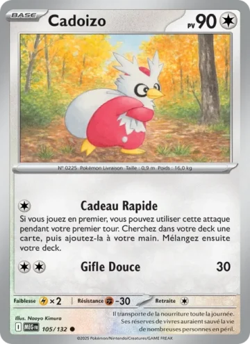 Carte Pokémon Cadoizo 105/132, extension Méga-Évolution