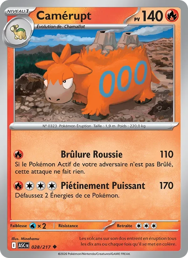 Carte Pokémon Camérupt 028/295 — Héros Transcendants