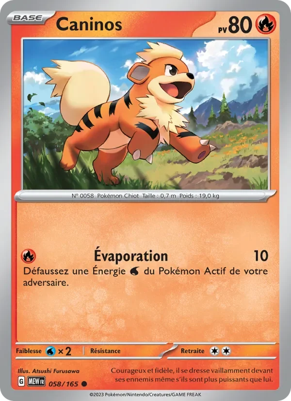 Carte Pokémon Caninos 058/165 — 151