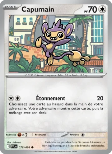 Carte Pokémon Capumain 078/094, extension Flammes Fantasmagoriques