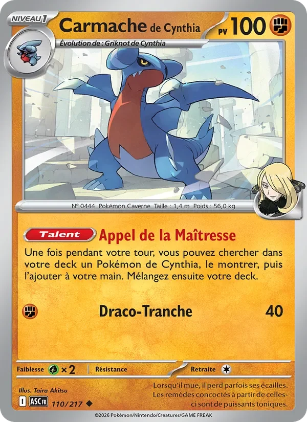 Carte Pokémon Carmache de Cynthia 110/295 — Héros Transcendants