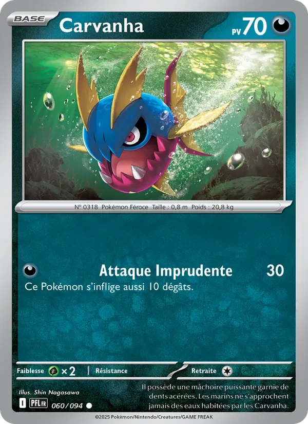 Carte Pokémon Carvanha 060/094 — Flammes Fantasmagoriques