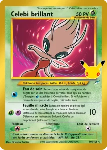 Carte Pokémon Celebi brillant 106/105 du set 30e Anniversaire