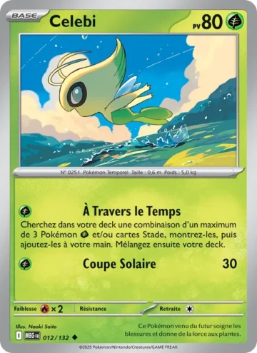 Carte Pokémon Celebi 012/132, extension Méga-Évolution