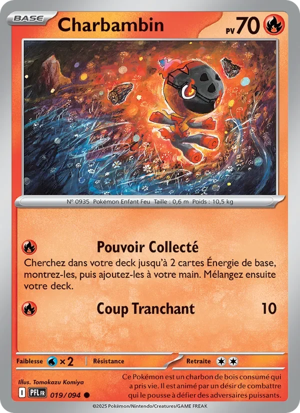 Carte Pokémon Charbambin 019/094 — Flammes Fantasmagoriques