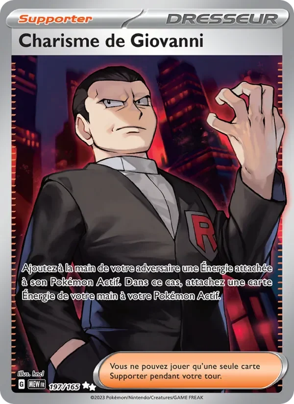 Carte Pokémon Charisme de Giovanni 197/165 — 151
