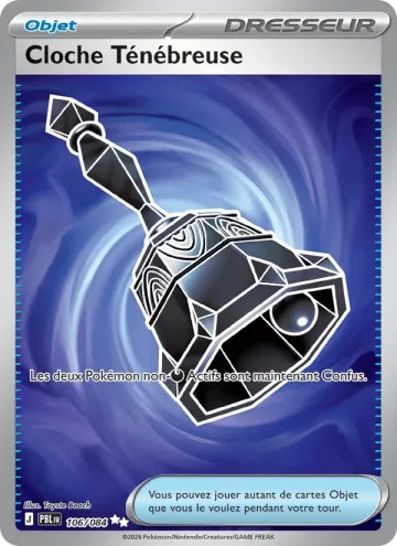 Carte Pokémon Cloche Ténébreuse 106/084, extension Nuit Noire