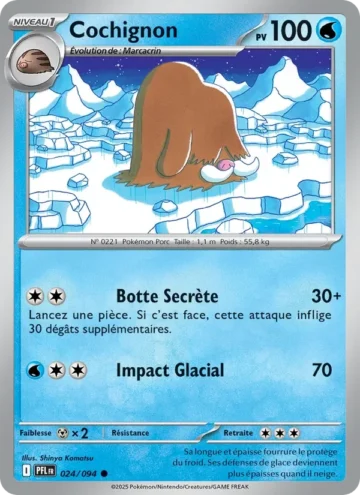 Carte Pokémon Cochignon 024/094, extension Flammes Fantasmagoriques
