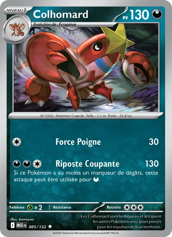 Carte Pokémon Colhomard 085/132 — Méga-Évolution