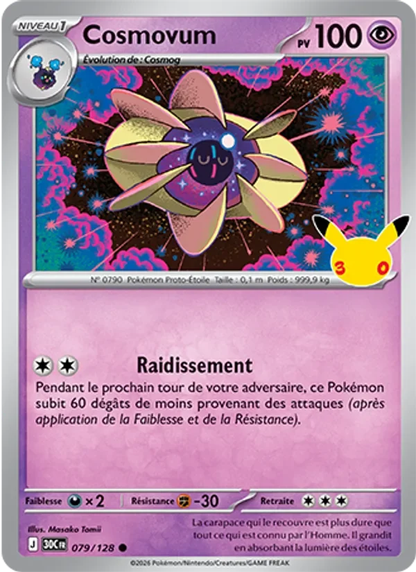 Carte Pokémon Cosmovum 079/128 du set 30e Anniversaire