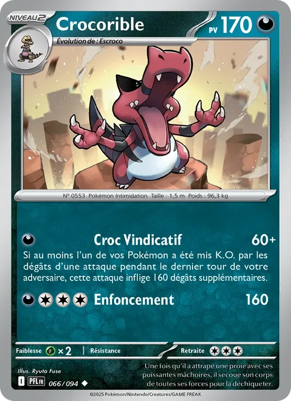 Carte Pokémon Crocorible 066/094 — Flammes Fantasmagoriques