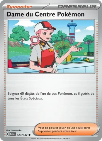 Carte Pokémon Dame du Centre Pokémon 123/132, extension Méga-Évolution