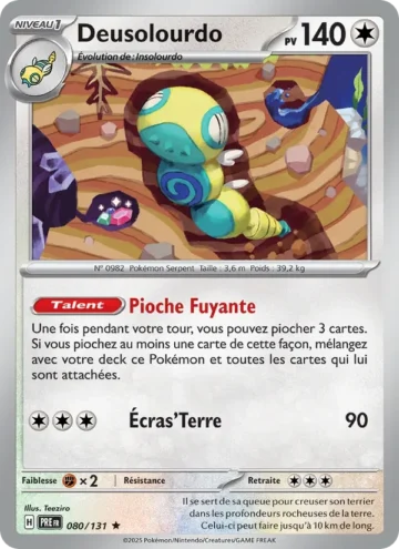Carte Pokémon Deusolourdo 080/131, extension Évolutions Prismatiques