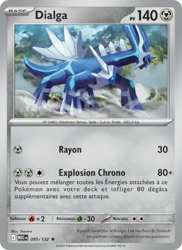 Carte Pokémon Dialga 095/132, extension Méga-Évolution