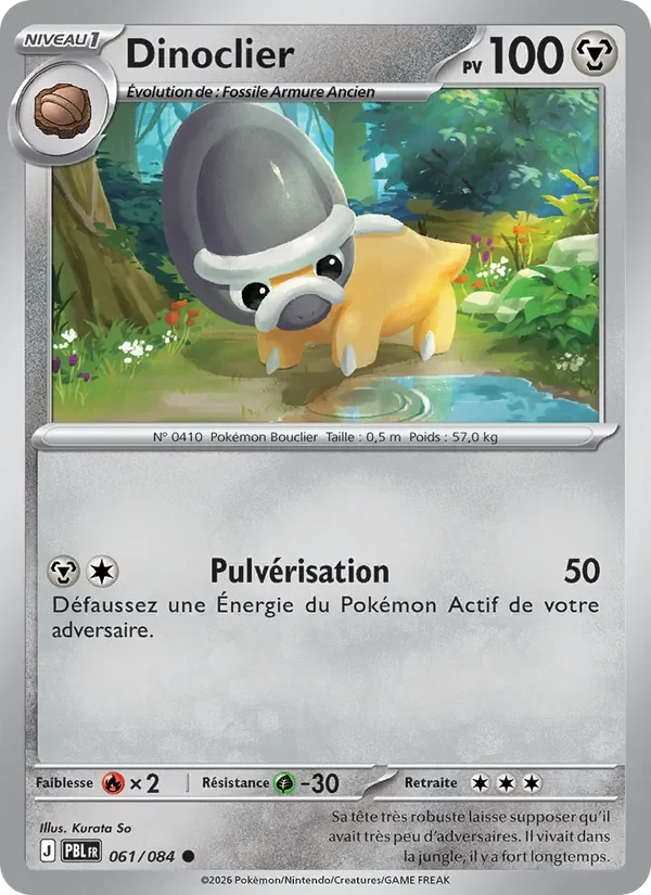 Carte Pokémon Dinoclier 061/120 — Nuit Noire