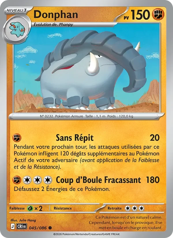 Carte Pokémon Donphan 045/122 — Chaos Ascendant