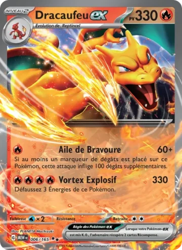 Carte Pokémon Dracaufeu-ex 006/165, extension 151