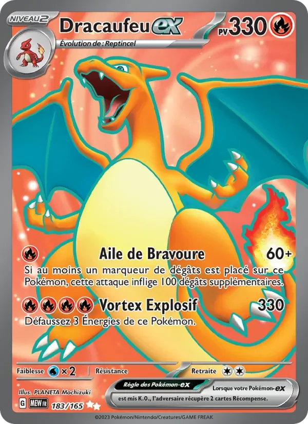 Carte Pokémon Dracaufeu-ex 183/165 — 151