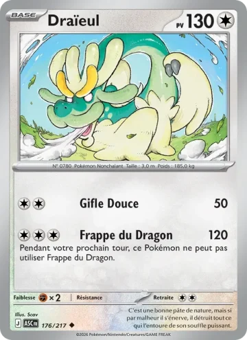 Carte Pokémon Draïeul 176/217, extension Héros Transcendants
