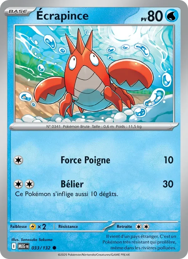 Carte Pokémon Écrapince 033/132 — Méga-Évolution