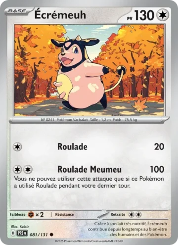 Carte Pokémon Écrémeuh 081/131, extension Évolutions Prismatiques