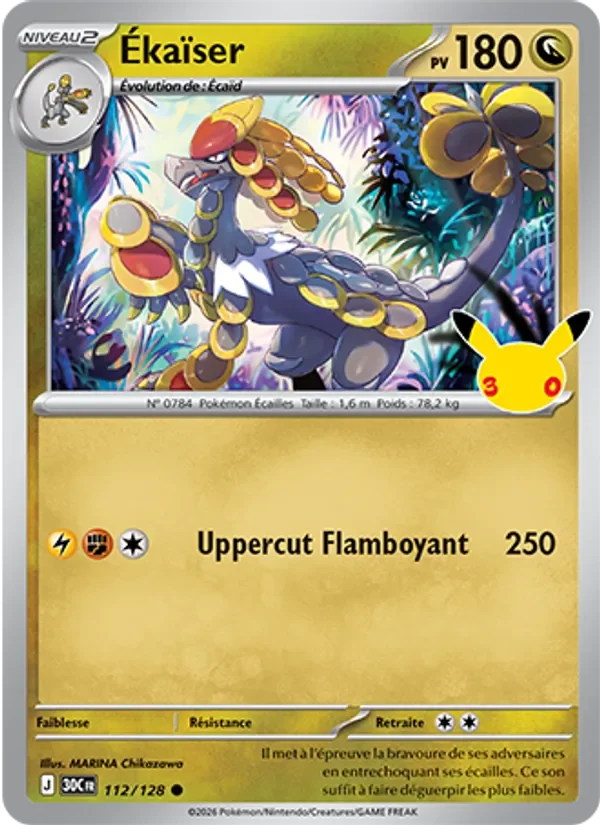 Carte Pokémon Ékaïser 112/128 du set 30e Anniversaire