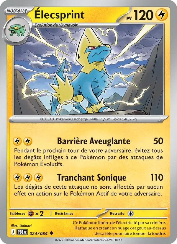 Carte Pokémon Élecsprint 024/120 — Nuit Noire